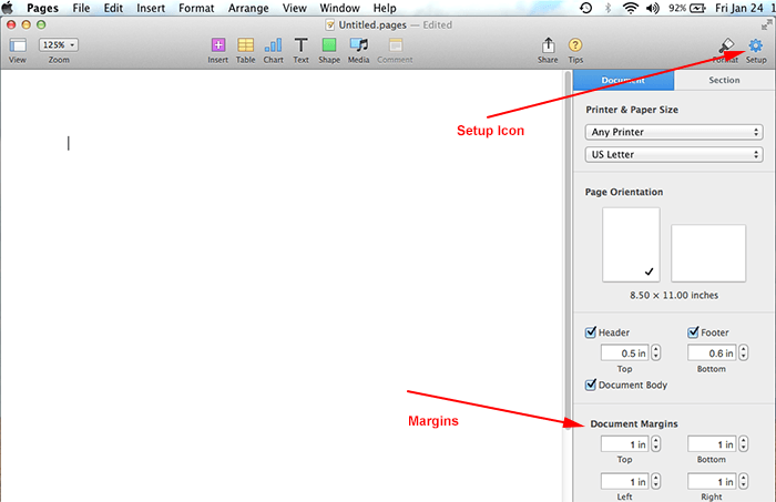 word mac set page numbers for appendix